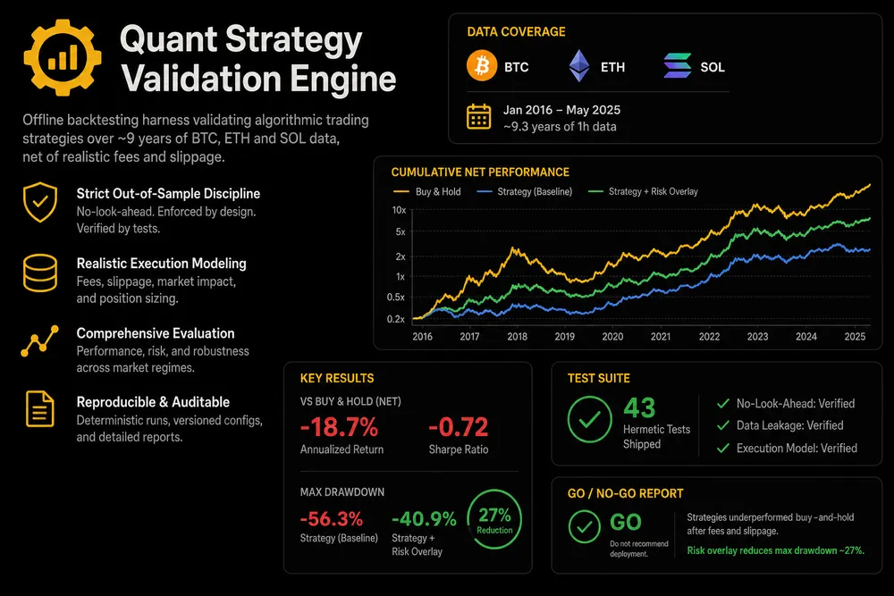 Quant strategy validation engine